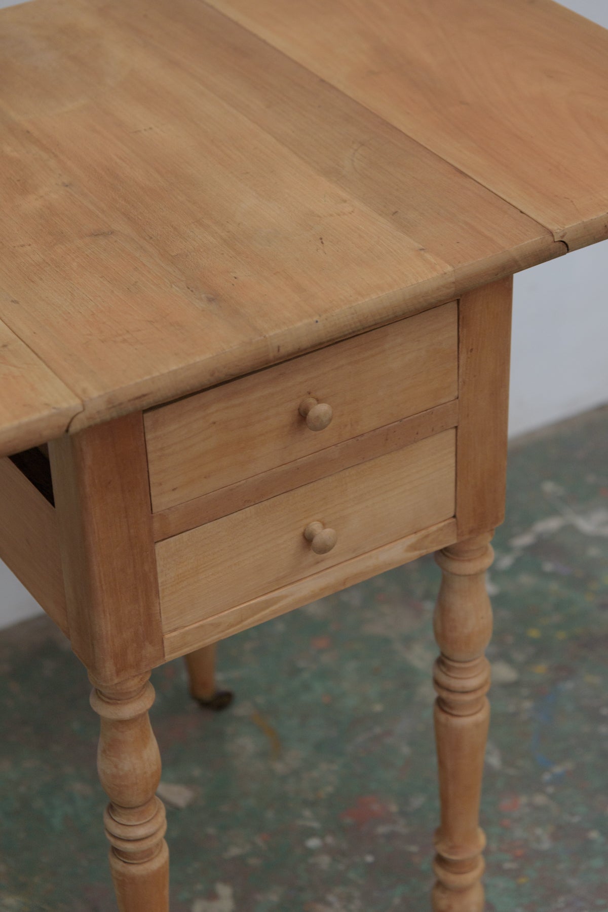 8213 butterfly table | belgiumアンティーク 木製 無垢 塗装剥離